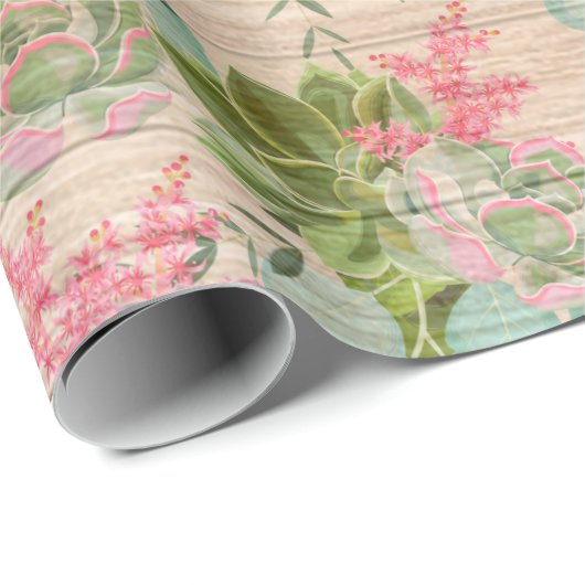 Floral wood Modern populair verpakkingspapier Cadeaupapier (Rol Hoek)