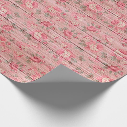 Floral wood Modern Popular Cadeaupapier (Hoek)