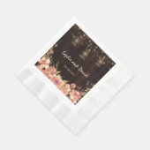  Floral Wood Old Lantern Wedding Servetten (Hoek)