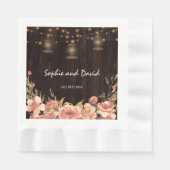  Floral Wood Old Lantern Wedding Servetten (Voorkant)