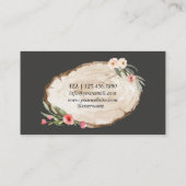 Floral wood slice Event Planning Visitekaartje (Achterkant)