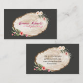 Floral wood slice Event Planning Visitekaartje (Voorkant / Achterkant)