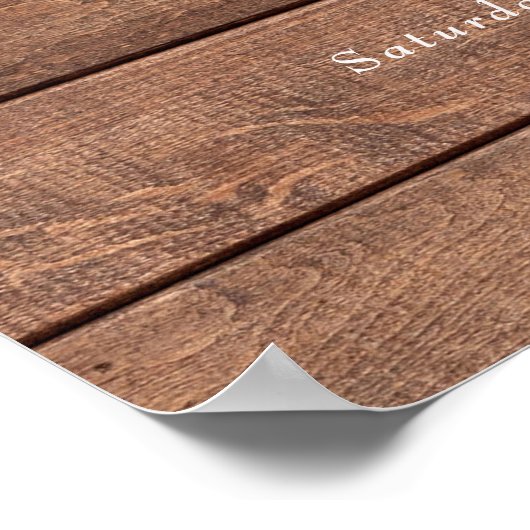 Floral Wood String Lights Bruiloft Welkomstbord Poster (Hoek)