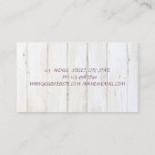 Floral wood Texture Modern Rustic Waterverf Visitekaartje (Achterkant)