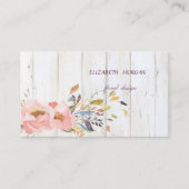 Floral wood Texture Modern Rustic Waterverf Visitekaartje (Voorkant)