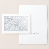 Floral Woodcut Monogram Print Folie Kaarten (Display)