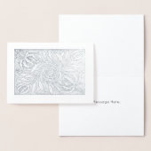 Floral Woodcut Print Folie Kaarten (Display)