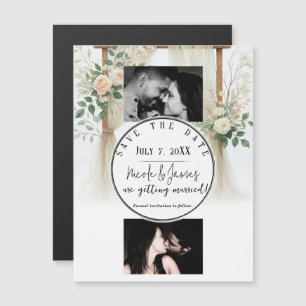 Floral Wooden Arch Greenery Rozen Save the Date