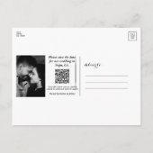 Floral Wooden Arch Greenery Rozen Save the Date Aankondigingskaart (Achterkant)