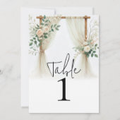 Floral Wooden Arch Greenery Rozen Tafelnummer (Achterkant)