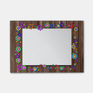 Floral Wooden Lijst Post it Notes