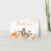 Floral Woodland Animals Baby shower Hartelijk dank