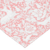Floral Woodland Coral, White Forest Animal Pattern Tafelkleed (Gekanteld)