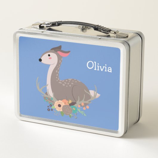 Floral Woodland Deer Personalized (Achterkant)