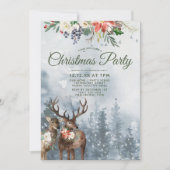 Floral Woodland Forest Dieren Kerstfeest Kaart (Voorkant)