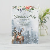 Floral Woodland Forest Dieren Kerstfeest Kaart (Staand voorkant)