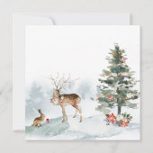 Floral Woodland Forest Dieren Kerstfeest Kaart (Achterkant)