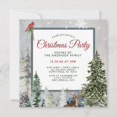 Floral Woodland Forest Dieren Kerstfeest Kaart (Voorkant)