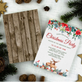 Floral Woodland Forest Dieren Kerstfeest Kaart
