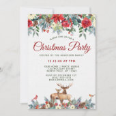 Floral Woodland Forest Dieren Kerstfeest Kaart (Voorkant)