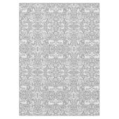 Floral Woodland Gray White Forest Animal Pattern Tafelkleed (Voorkant)