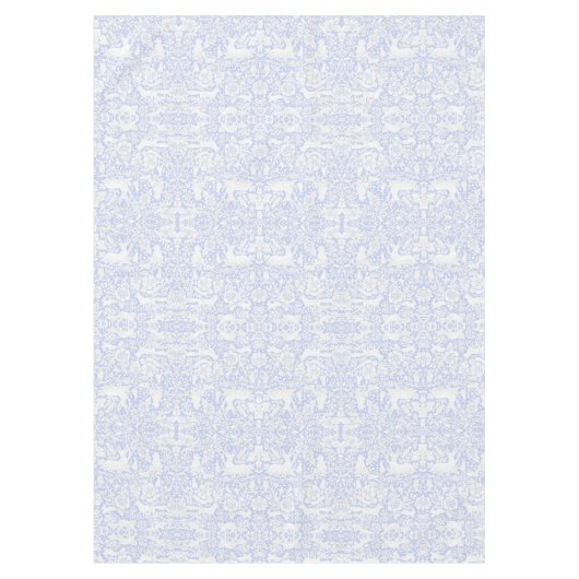Floral Woodland Light Blue Forest Animal Pattern Tafelkleed (Voorkant)