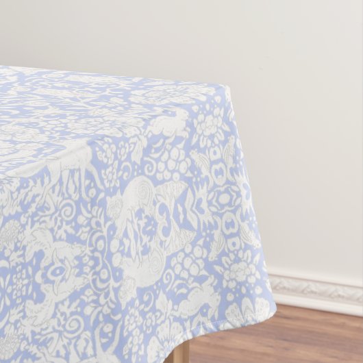 Floral Woodland Light Blue Forest Animal Pattern Tafelkleed (Voorbeeld)