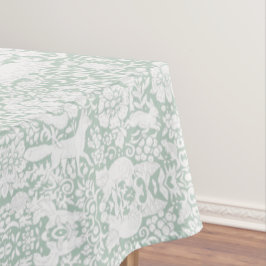 Floral Woodland Light Green Forest Animal Pattern Tafelkleed