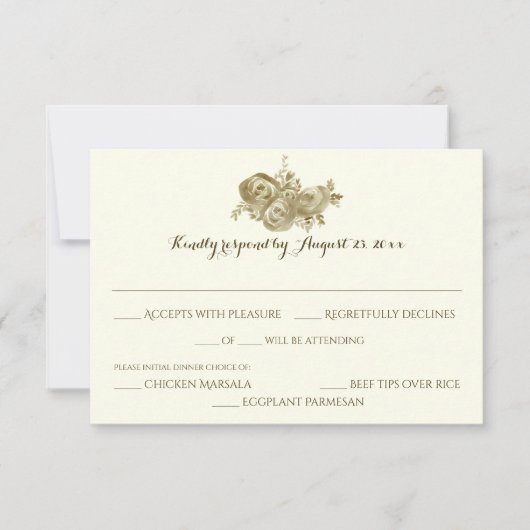 Floral Woodland Trouwantwoord RSVP Kaartje (Voorkant)