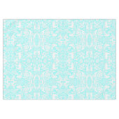 Floral Woodland Turquoise Forest Animal Pattern Tafelkleed (Voorkant (Horizontaal))