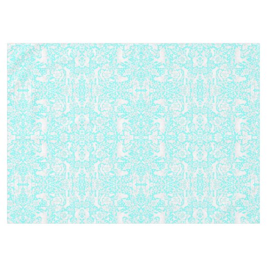 Floral Woodland Turquoise Forest Animal Pattern Tafelkleed (Voorkant (Horizontaal))