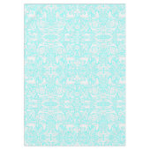 Floral Woodland Turquoise Forest Animal Pattern Tafelkleed (Voorkant)