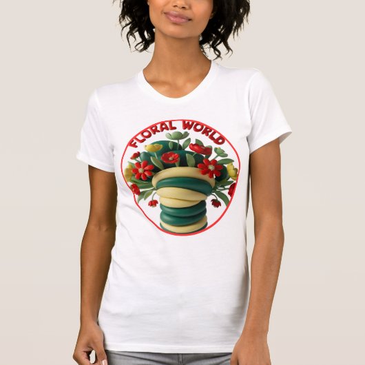 Floral World Graphic Dames T-shirt (Voorkant)