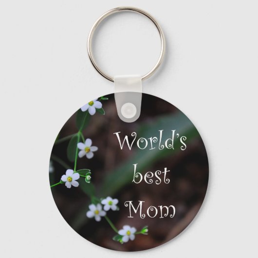 Floral "World's Best Mam" Sleutelhanger Gift (Voorkant)
