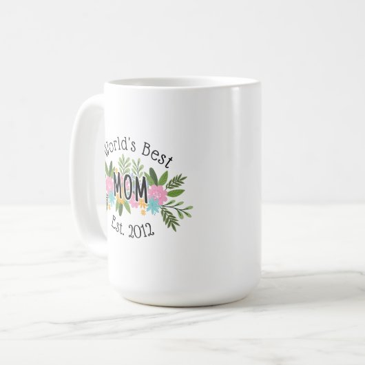 Floral World's Best Mom Moederdag Koffiemok (Voorkant links)