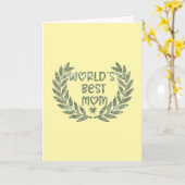 Floral World's Best Mom Text Design Kaart (Gele Bloem)