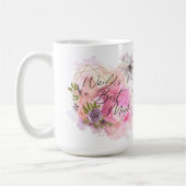 Floral World's Best Mum Moederdag Birthday Gift Koffiemok (Links)