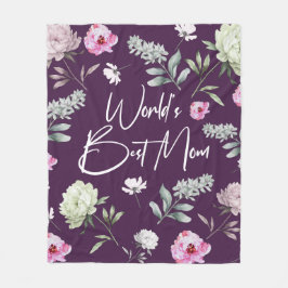 Floral World's beste moeder Fleece Deken