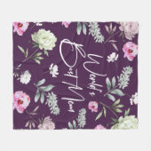 Floral World's beste moeder Fleece Deken (Voorkant (Horizontaal))
