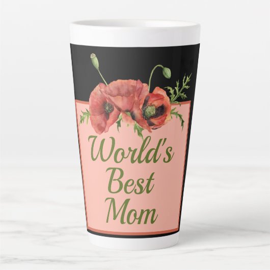  Floral World's beste moeder Latte Mok (Voorkant)