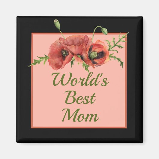 Floral World's beste moeder Magneet (Voorkant)