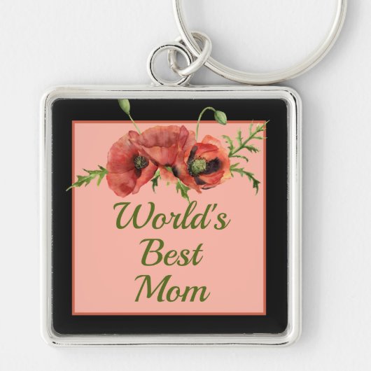 Floral World's beste moeder Sleutelhanger (Voorkant)