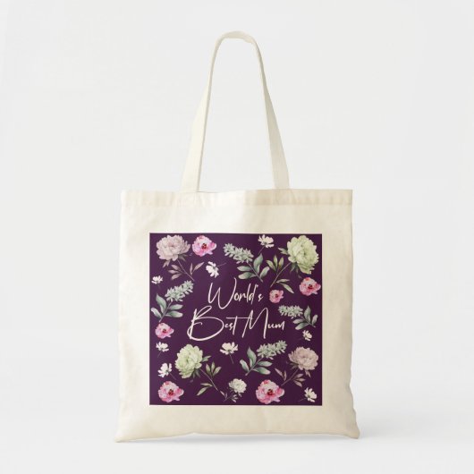 Floral World's beste moeder Tote Bag (Voorkant)