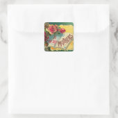  Floral World's beste moeder Vierkante Sticker (Tas)
