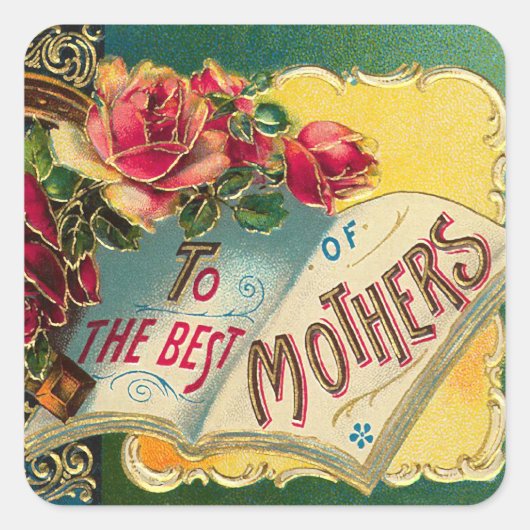  Floral World's beste moeder Vierkante Sticker (Voorkant)