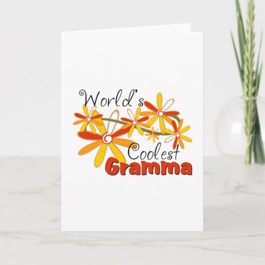 Floral World's Coolest Gramma Feestdagen Kaart (Voorkant)