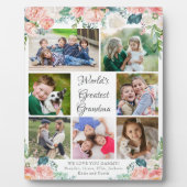 Floral WORLD'S GROATEST GRANDMA Photo Collage Fotoplaat (Voorkant)