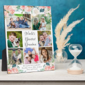 Floral WORLD'S GROATEST GRANDMA Photo Collage Fotoplaat (Zijkant)