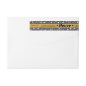 Floral wrap rond het etiket van de honingpot (Achterkant)