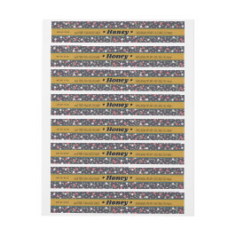 Floral wrap rond het etiket van de honingpot